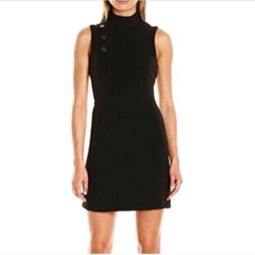 Parker Grace Funnel Neck Sleeveless Sheath Dress